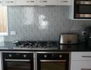 Black granite bench, lacquered doors
